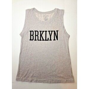 Juniors Medium Gray Sleeveless T-shirt Brklyn Tee Awake BRKLYN